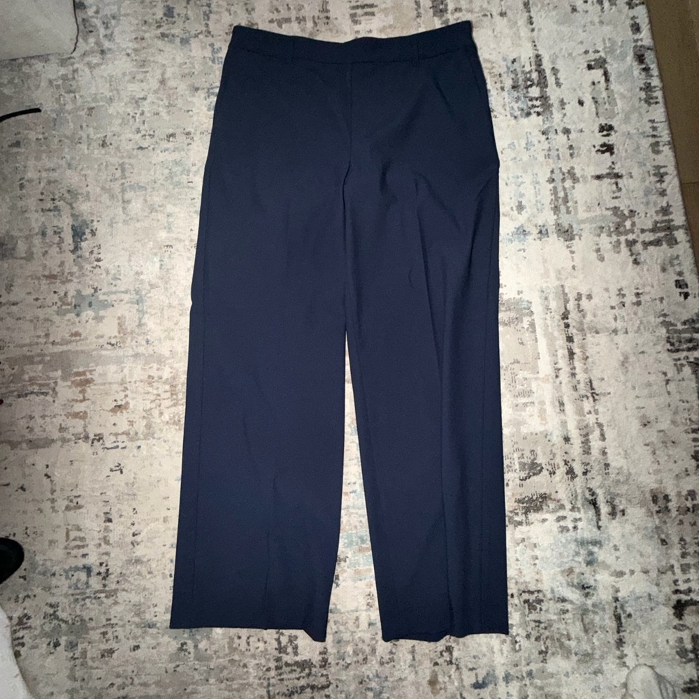 Ann Taylor Side-zip Straight Pant In Bi-stretch Size 14 Navy NWT